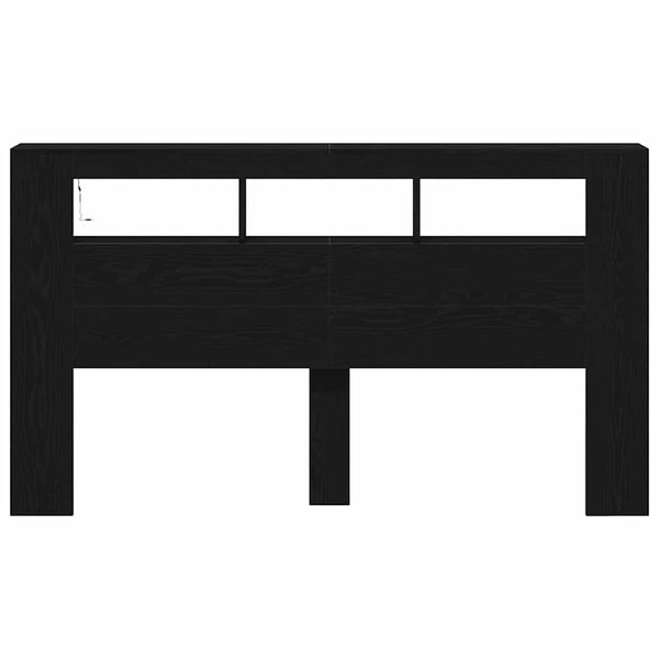 LED Kopfteil 180 cm Schwarz Eiche