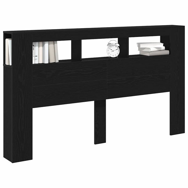 LED Kopfteil 180 cm Schwarz Eiche