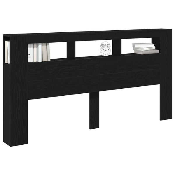 LED Kopfteil Schwarz Eiche 200 cm