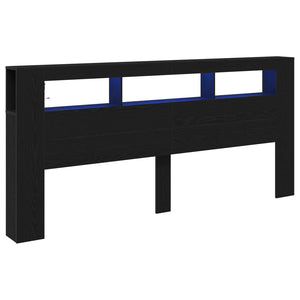 LED Kopfteil Schwarz Eiche 220 cm