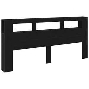 LED Kopfteil Schwarz Eiche 220 cm