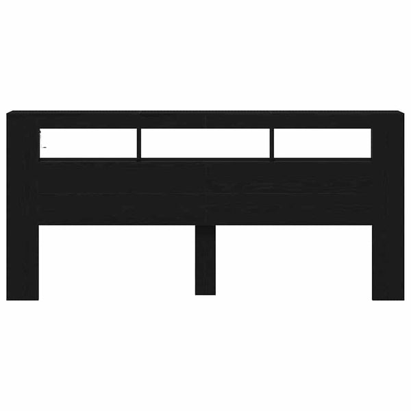 LED Kopfteil Schwarz Eiche 220 cm