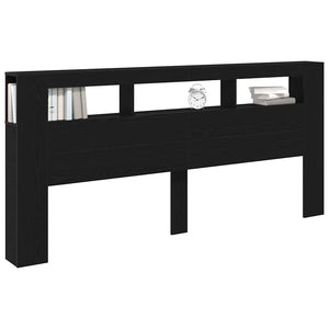 LED Kopfteil Schwarz Eiche 220 cm