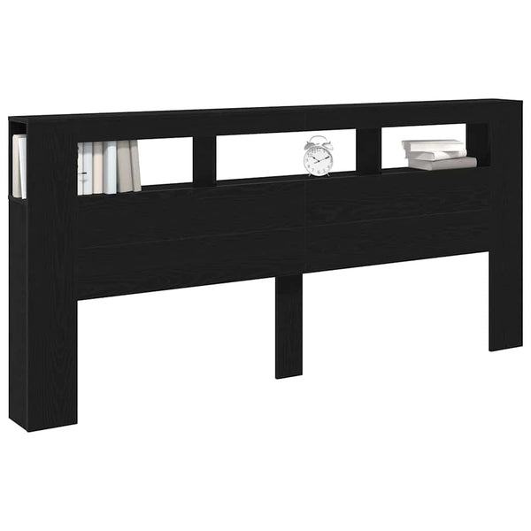 LED Kopfteil Schwarz Eiche 220 cm