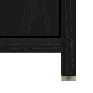 Badschrank Schwarz Eichen-Optik 30x30x183,5 cm