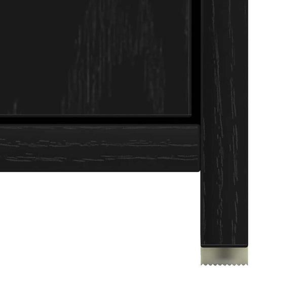 Badschrank Schwarz Eichen-Optik 30x30x183,5 cm