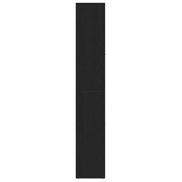 Badschrank Schwarz Eichen-Optik 30x30x183,5 cm