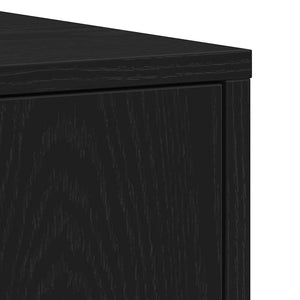 Badschrank Schwarz Eichen-Optik 30x30x183,5 cm