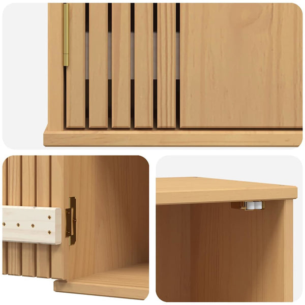 Badezimmerschrank Olden Braun Kiefer Massivholz
