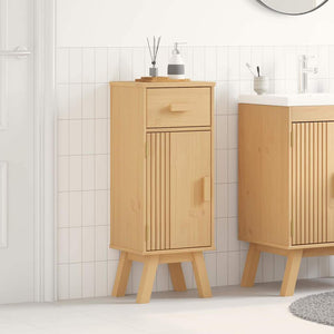 Badezimmerschrank Kiefer Massivholz Braun 90cm