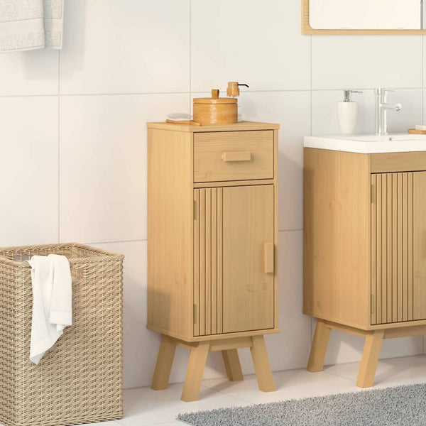 Badezimmerschrank Kiefer Massivholz Braun 90cm