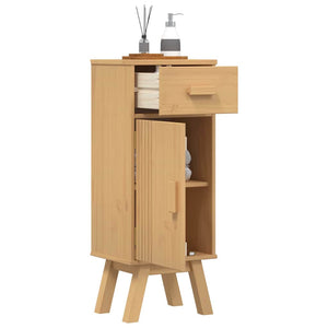 Badezimmerschrank Kiefer Massivholz Braun 90cm
