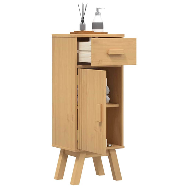 Badezimmerschrank Kiefer Massivholz Braun 90cm