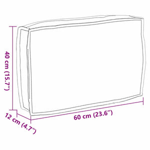 Graues Kissen 60x40 cm Oxford-Gewebe