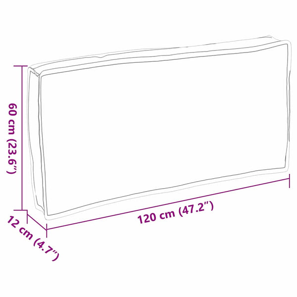 Beiges Kissen 120x60 cm Oxford-Gewebe