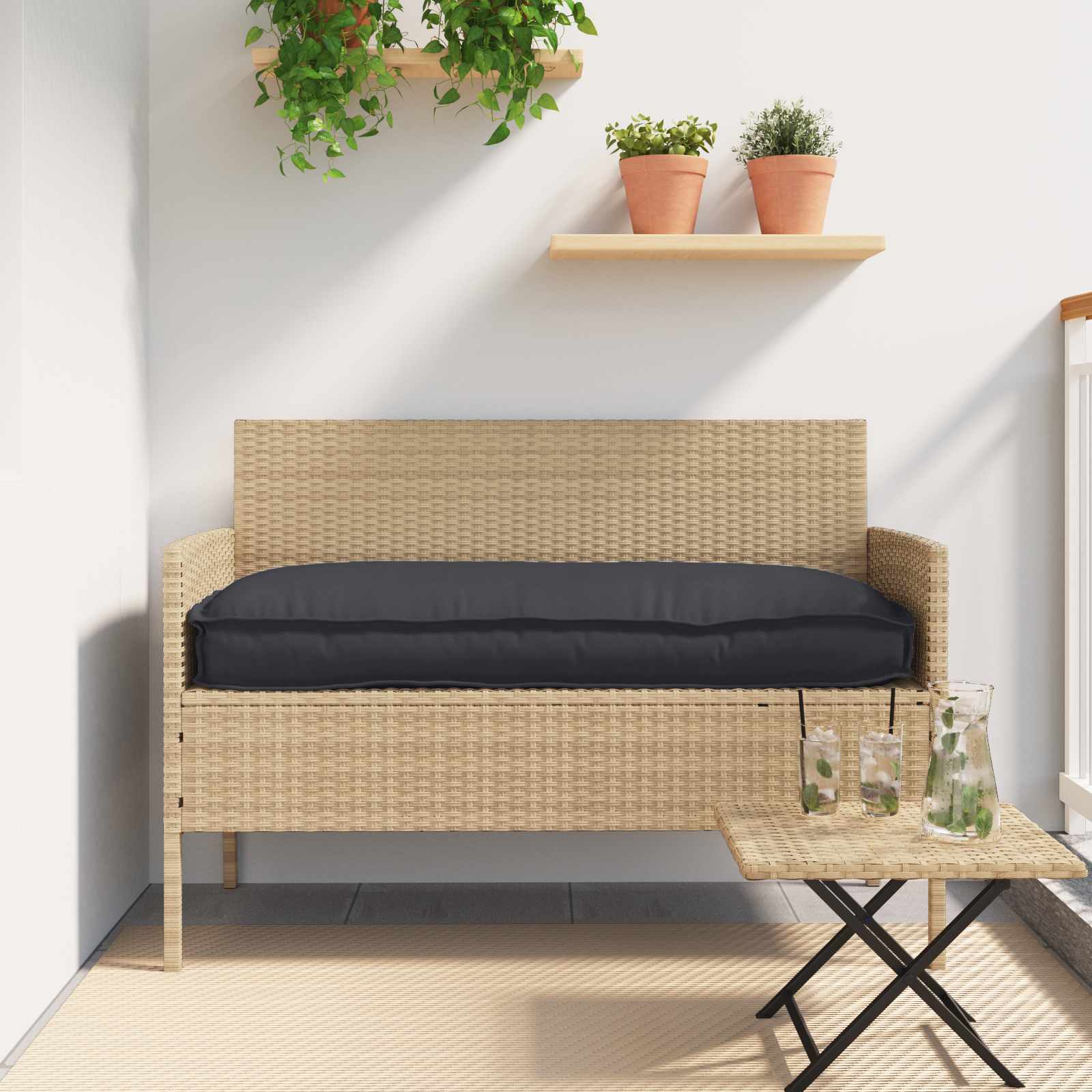 Schwarzes Kissen 120x60 cm Oxford-Stoff