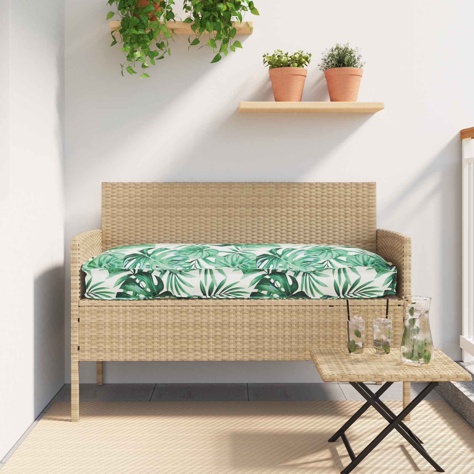 Blattmuster Kissen 120x60 cm Oxford-Gewebe