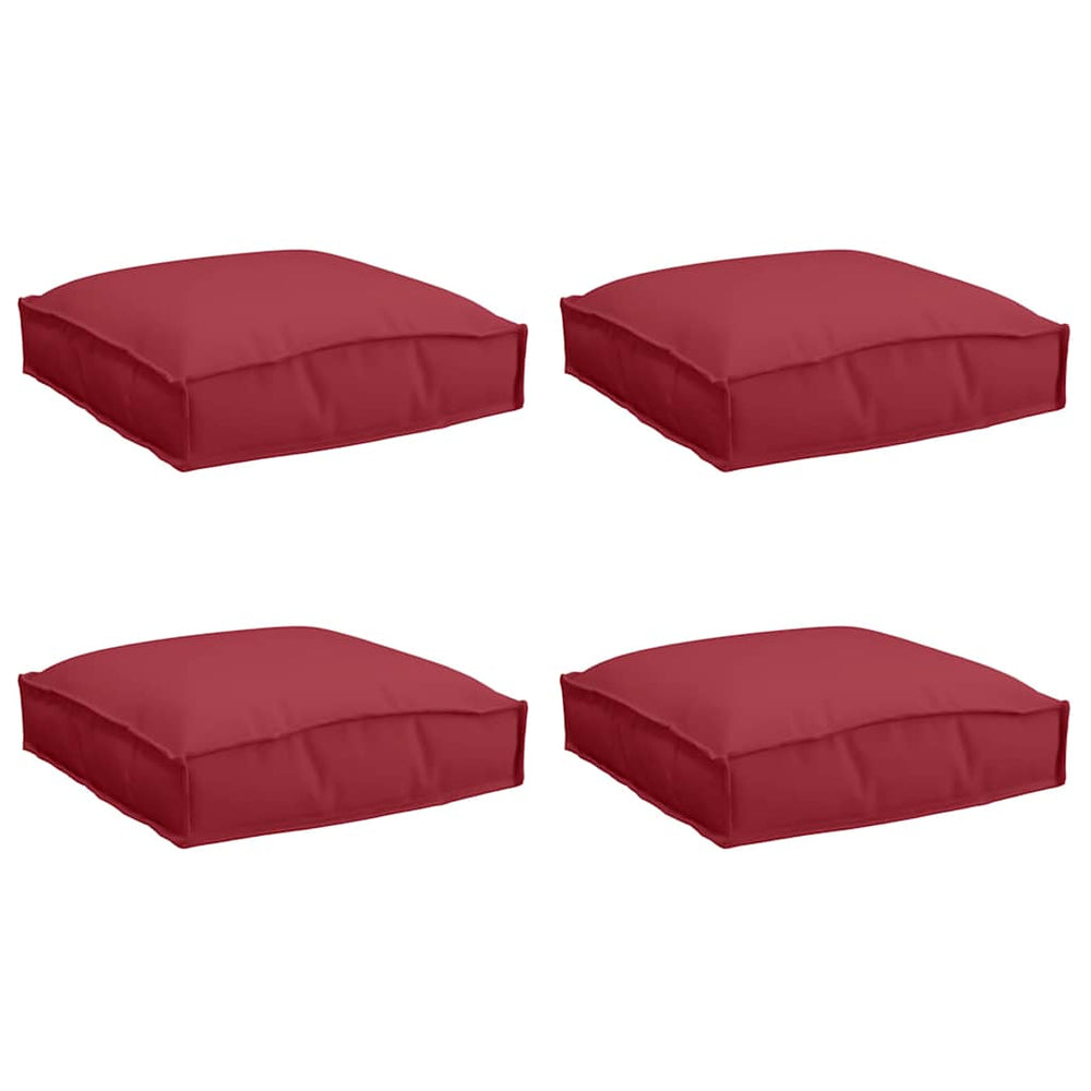 Weinrote Kissen 4er-Set, 40x40 cm, Oxford-Stoff