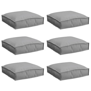 Kissen 6er Set Grau 40x40 cm Oxford-Gewebe