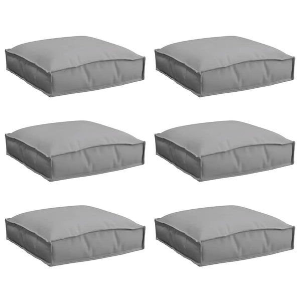 Kissen 6er Set Grau 40x40 cm Oxford-Gewebe