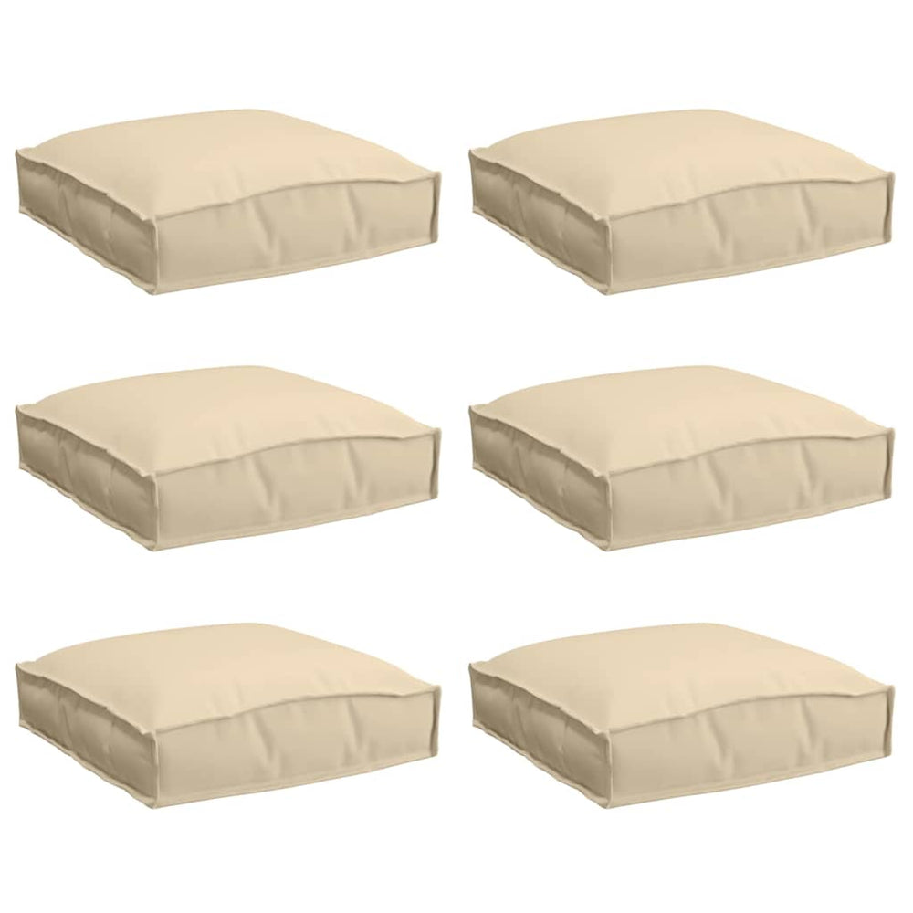 Kissen 6er Set Beige 40x40 cm Oxford-Gewebe