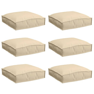 Kissen 6er Set Beige 40x40 cm Oxford-Gewebe