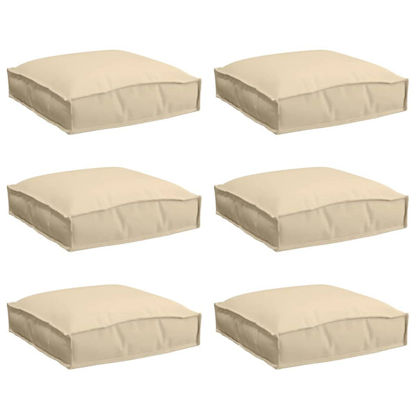 Kissen 6er Set Beige 40x40 cm Oxford-Gewebe