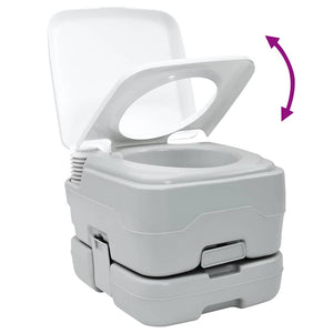 Camping Toilette, tragbar, Grau/Weiß