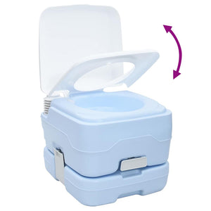 Tragbare Campingtoilette, Hellblau/Weiß