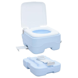 Tragbare Campingtoilette, Hellblau/Weiß