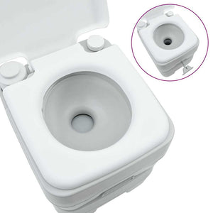 Tragbare Campingtoilette, Grau/Weiß