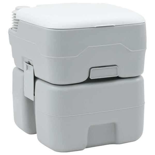 Tragbare Campingtoilette, Grau/Weiß