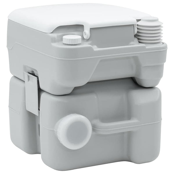 Tragbare Campingtoilette, Grau/Weiß