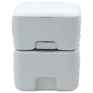 Tragbare Campingtoilette, Grau/Weiß