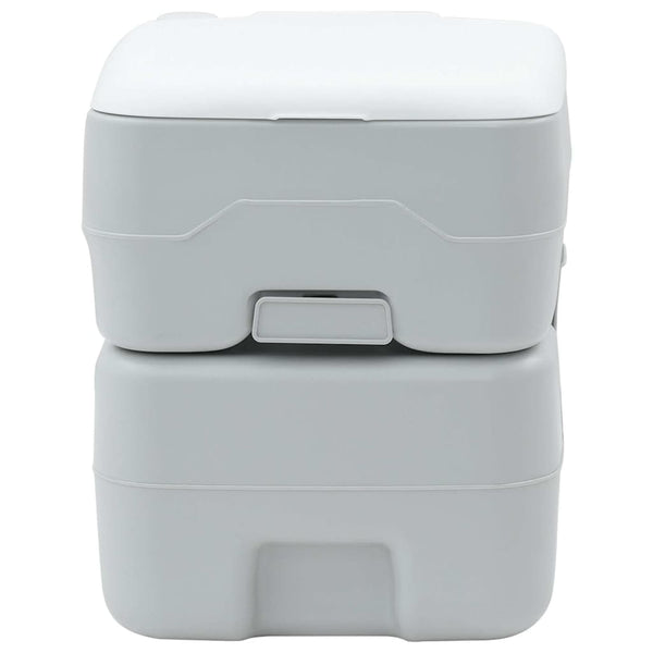 Tragbare Campingtoilette, Grau/Weiß