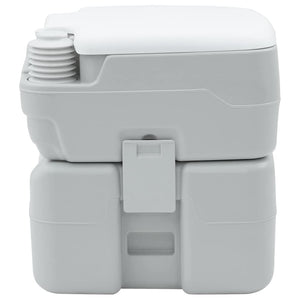 Tragbare Campingtoilette, Grau/Weiß