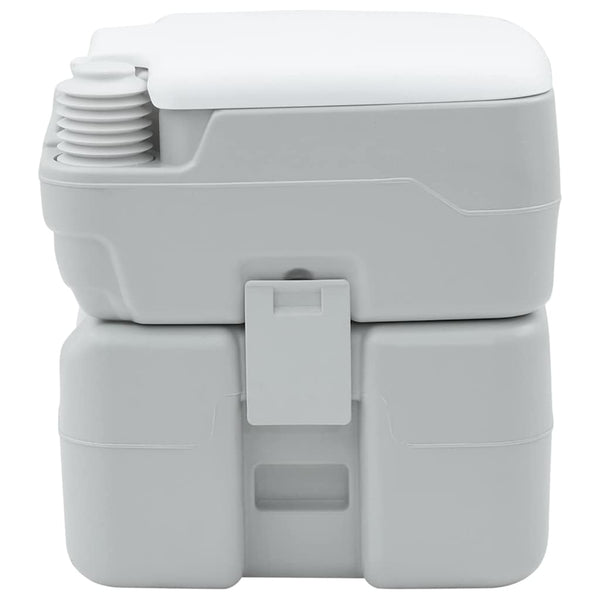Tragbare Campingtoilette, Grau/Weiß
