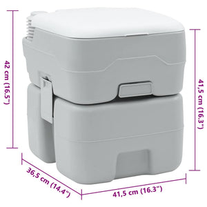 Tragbare Campingtoilette, Grau/Weiß