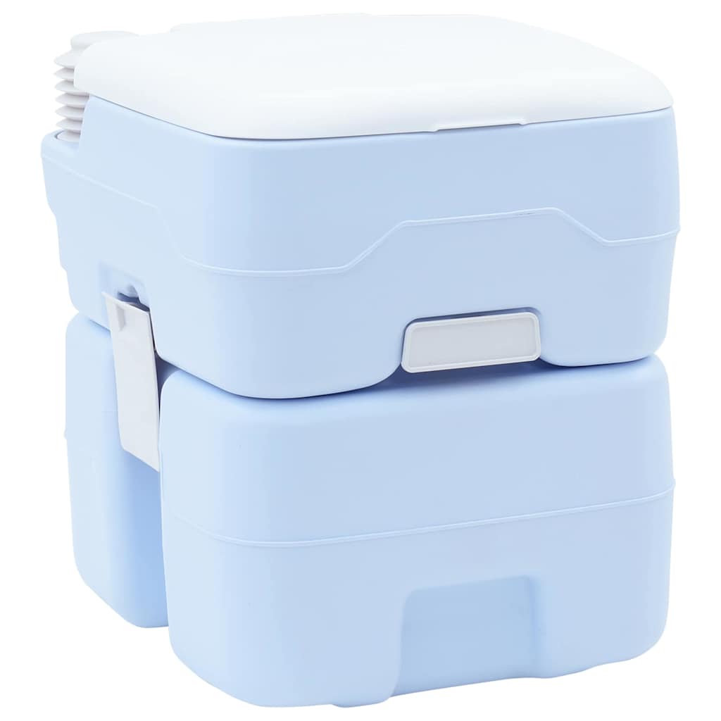 Tragbare Campingtoilette, Hellblau/Weiß