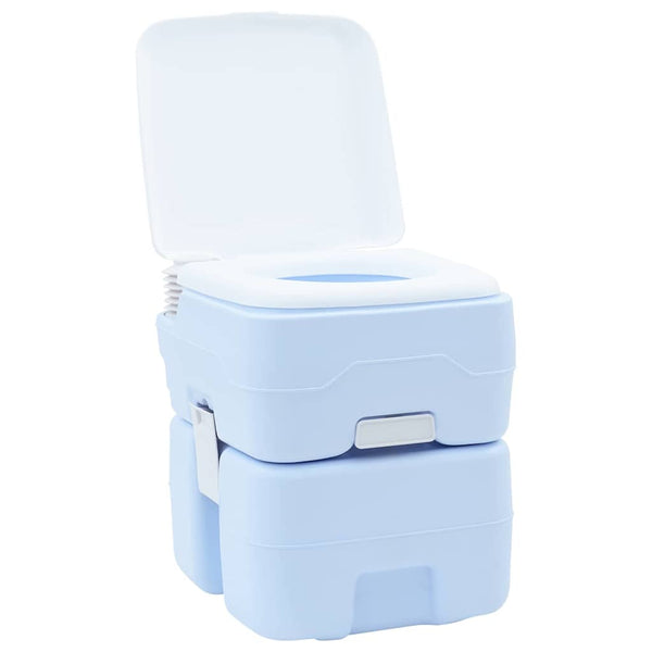 Tragbare Campingtoilette, Hellblau/Weiß