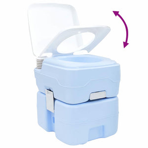 Tragbare Campingtoilette, Hellblau/Weiß