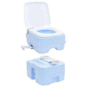 Tragbare Campingtoilette, Hellblau/Weiß