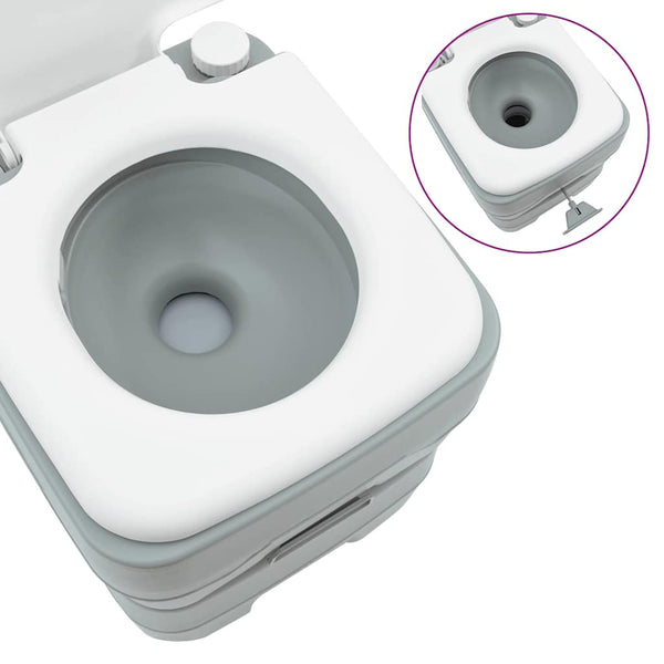 Camping WC Set, 2-teilig, Grau