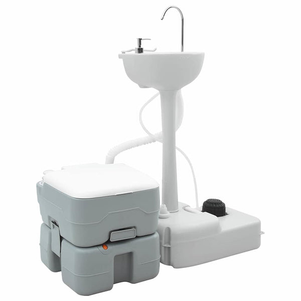 Camping WC Set, 2-teilig, Grau