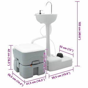 Camping WC Set, 2-teilig, Grau