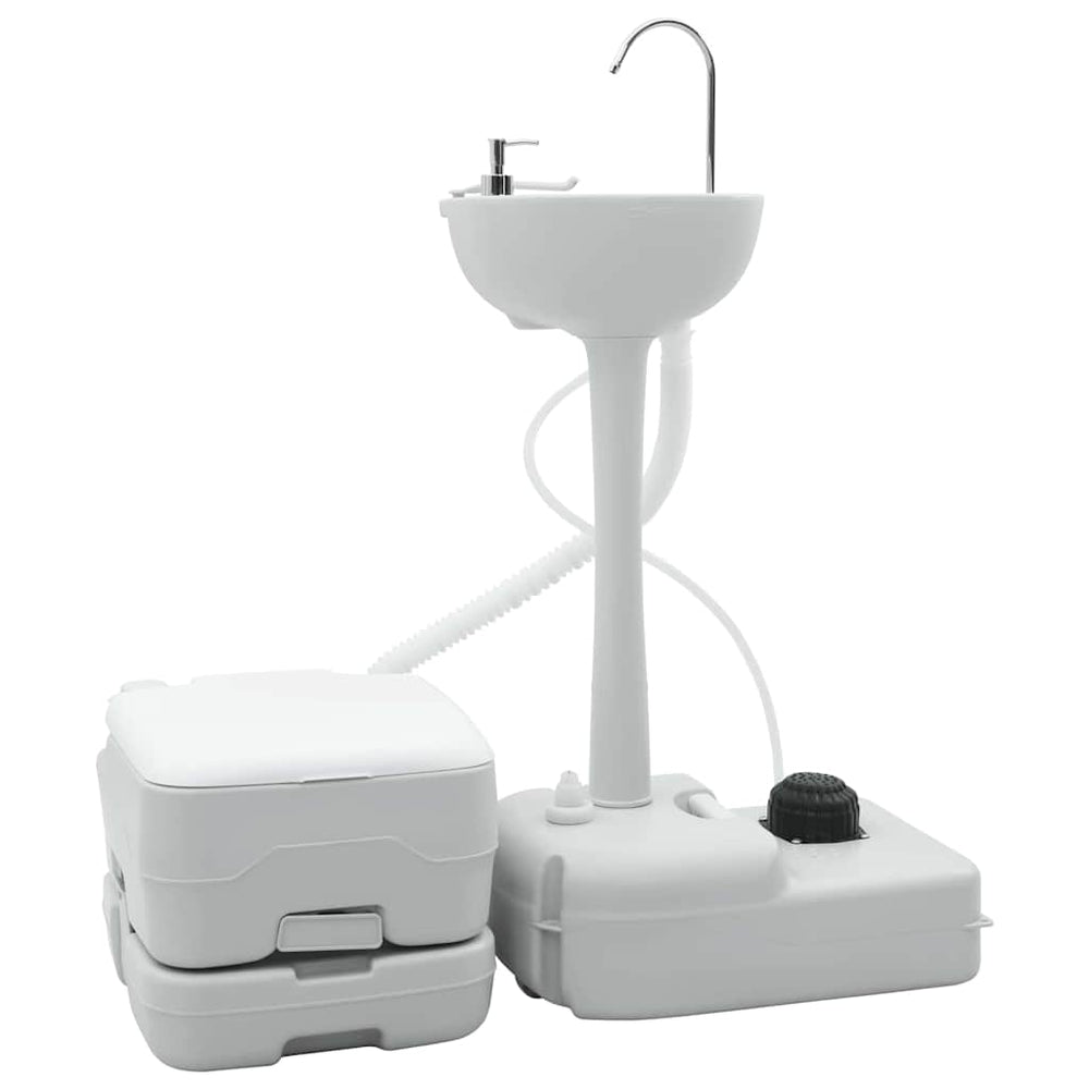Camping WC-Set Grau/Weiß