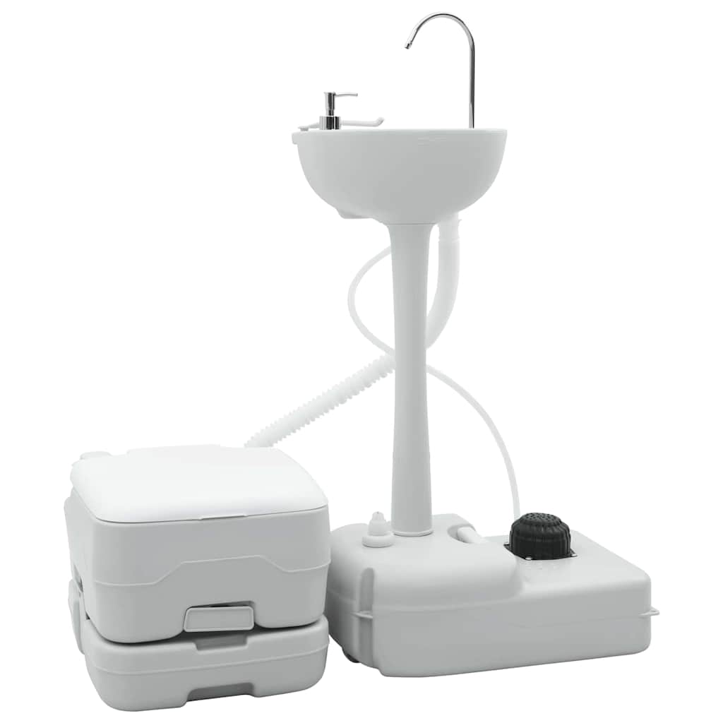 Camping WC-Set Grau/Weiß
