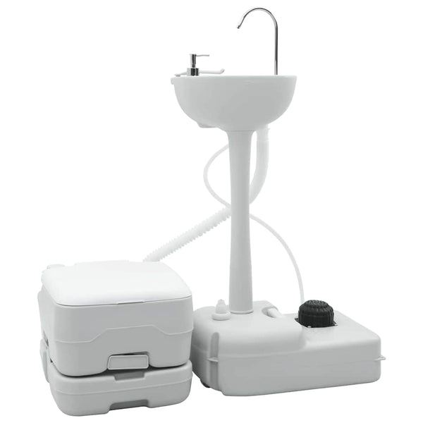 Camping WC-Set Grau/Weiß