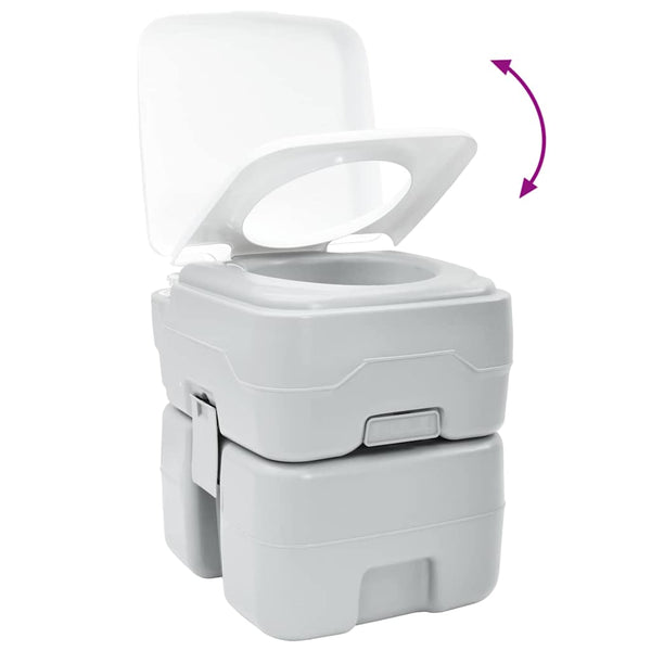 Campingtoilette Grau, 41,5 x 36,5 x 42 cm