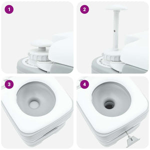Campingtoilette Grau, 41,5 x 36,5 x 42 cm